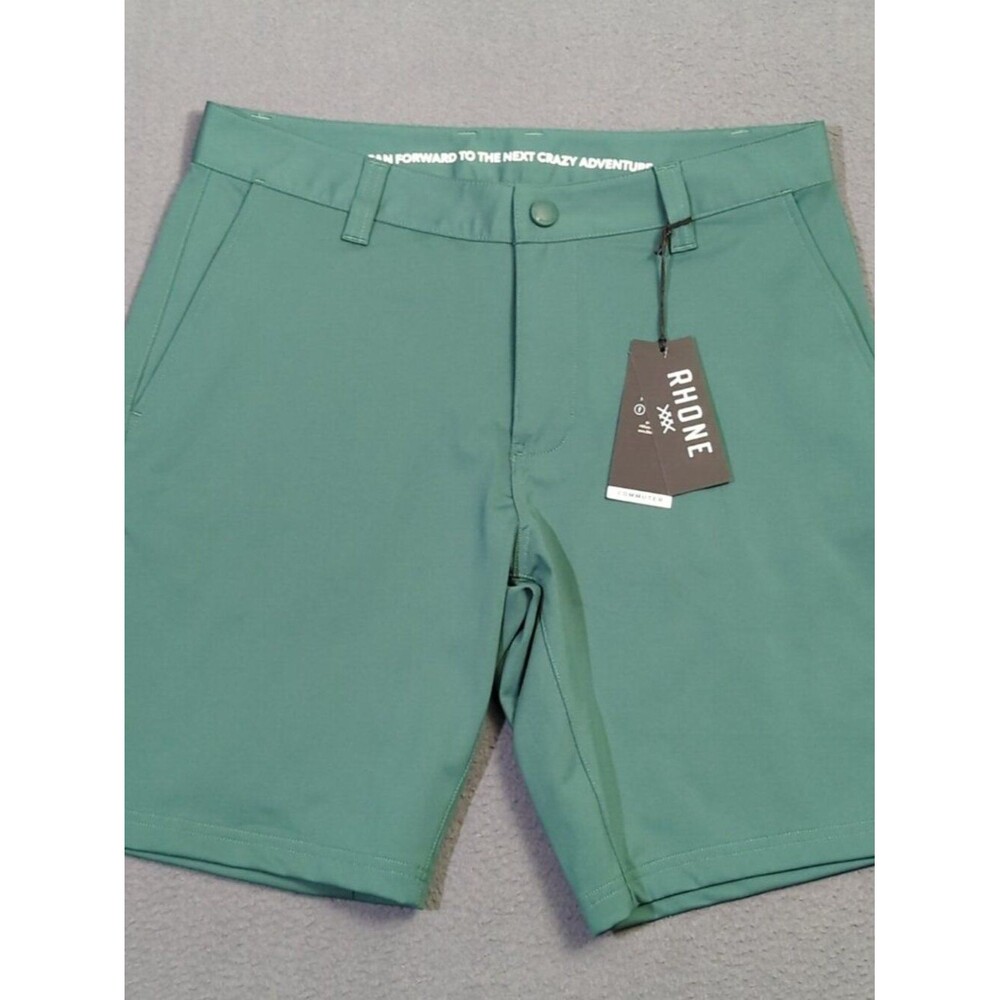 Rhone Commuter Shorts Men's 30 Mallard Green Flat Front Chino Golf Casual NWT